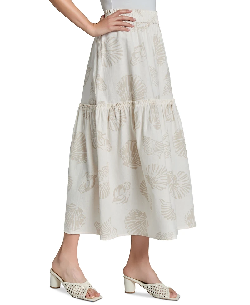 Jones New York Petite Pull-On Tiered Midi Skirt