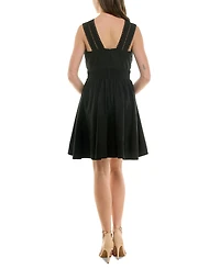 Taylor Petite V-Neck Sleeveless Lace-Inset Mini Dress