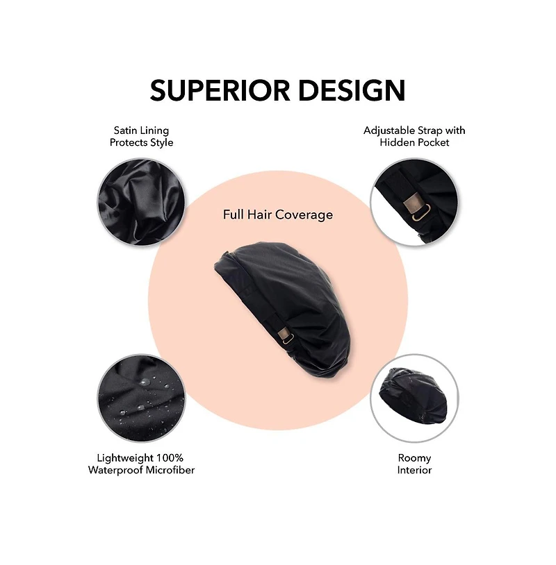 Hairbrella Classic Satin-Lined Shower Cap