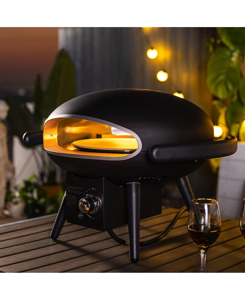 Gas Pizza Oven, Propane Outdoor Pizza Oven, Portable Pizza Oven For 12 Inch Pizzas, With Gas Hose & Regulator