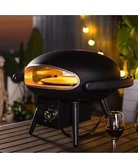 Gas Pizza Oven, Propane Outdoor Pizza Oven, Portable Pizza Oven For 12 Inch Pizzas, With Gas Hose & Regulator