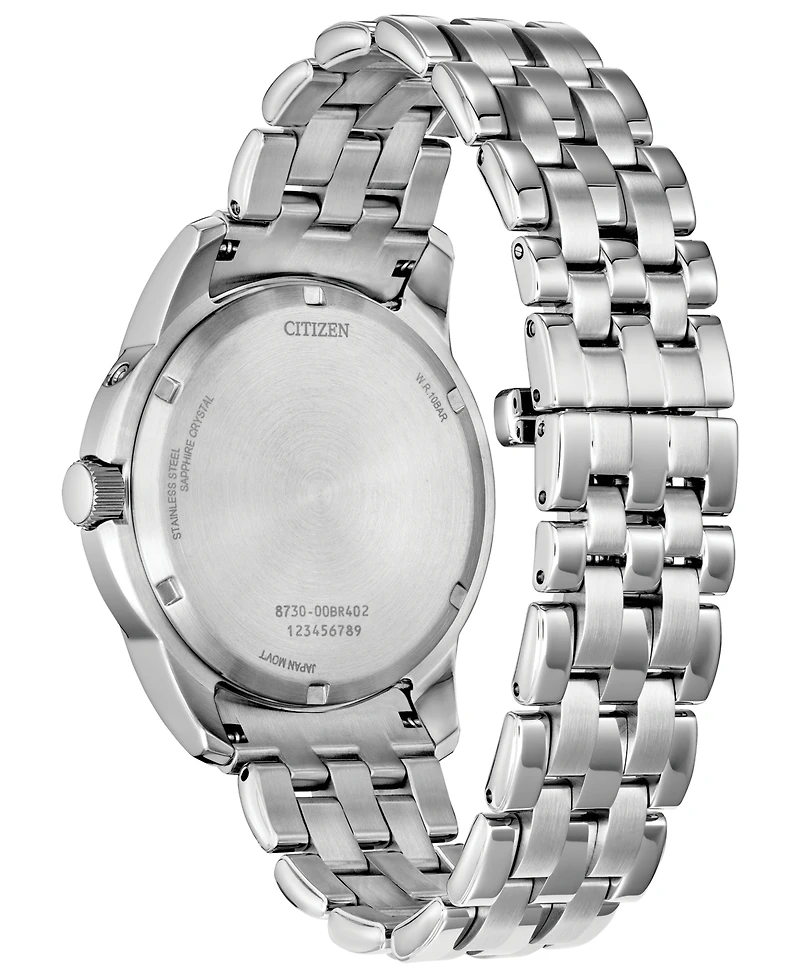 Citizen Men's Classic Calendrier Silver-Tone Stainless Steel Bracelet Watch 41.8mm