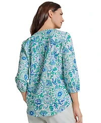 Jones New York Petite 3/4-Sleeve V-Neck Tunic Top