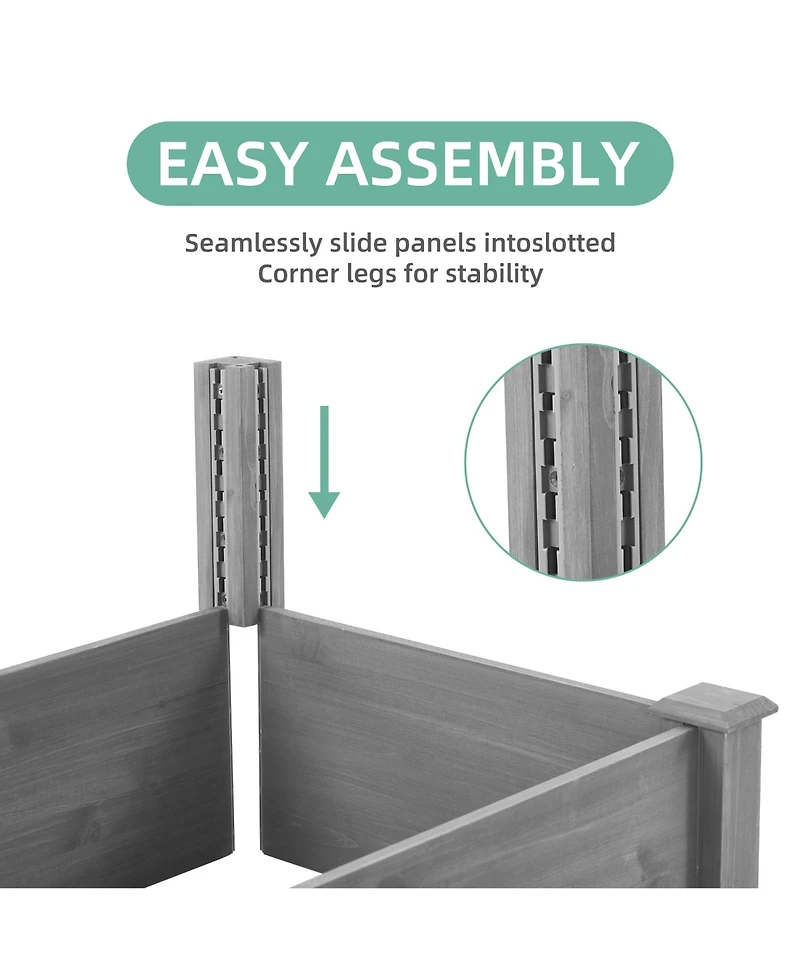 Over Ground Raised Garden Bed 96x28x10'', Large Long Planter Box for Outdoor, Tool-Free Assembly