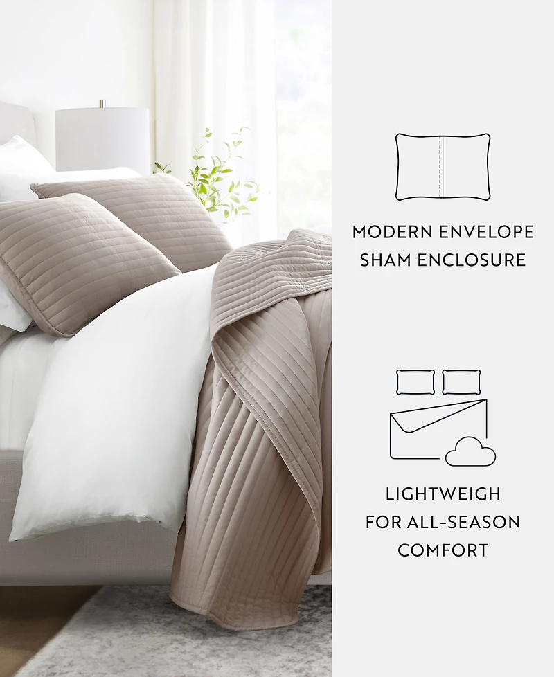 ienjoy Home Stripe Stitch 3-Pc. Quilt Set, Full/Queen