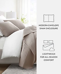 ienjoy Home Stripe Stitch 3-Pc. Quilt Set, Full/Queen