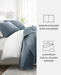 ienjoy Home Stripe Stitch 2-Pc. Quilt Set, Twin/Twin Xl
