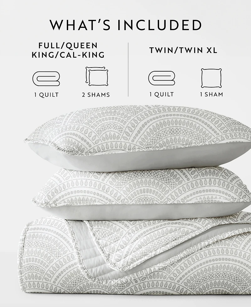 ienjoy Home Scallop Reversible 2-Pc. Lightweight Quilt Set, Twin/Twin Xl