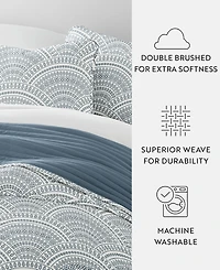 ienjoy Home Scallop Reversible -Pc. Lightweight Quilt Set