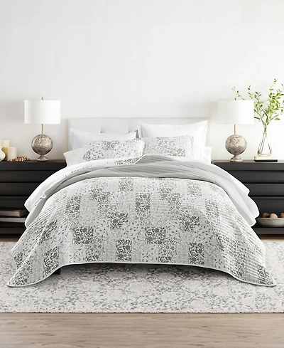 ienjoy Home Scrolled Patchwork Reversible 3-Pc. Lightweight Quilt Set, King/California King