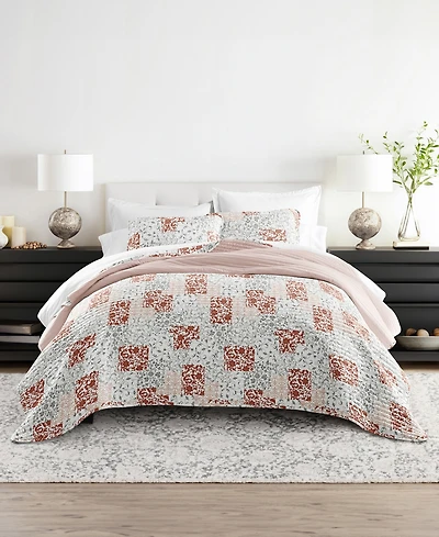 ienjoy Home Scrolled Patchwork Reversible 3-Pc. Lightweight Quilt Set, King/California King