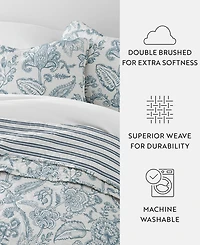 ienjoy Home Jacobean and Stripe Reversible 3-Pc. Lightweight Quilt Set