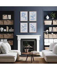 17.75"W x 1"D x 23.5"H Monochromatic Bird Study Framed Wall Art Set of 4