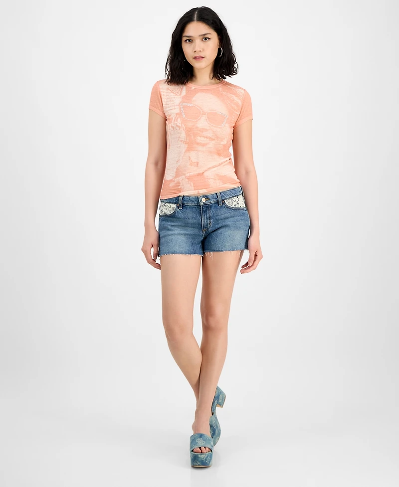 Guess Women's Short-Sleeve Sunny Burnout Tee