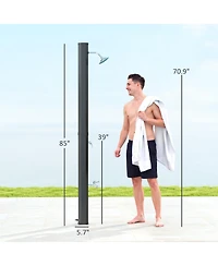 Outsunny 7.1FT Slolar Heated Outdoor Shower, 9.2 Gal Outdoor Solar Shower