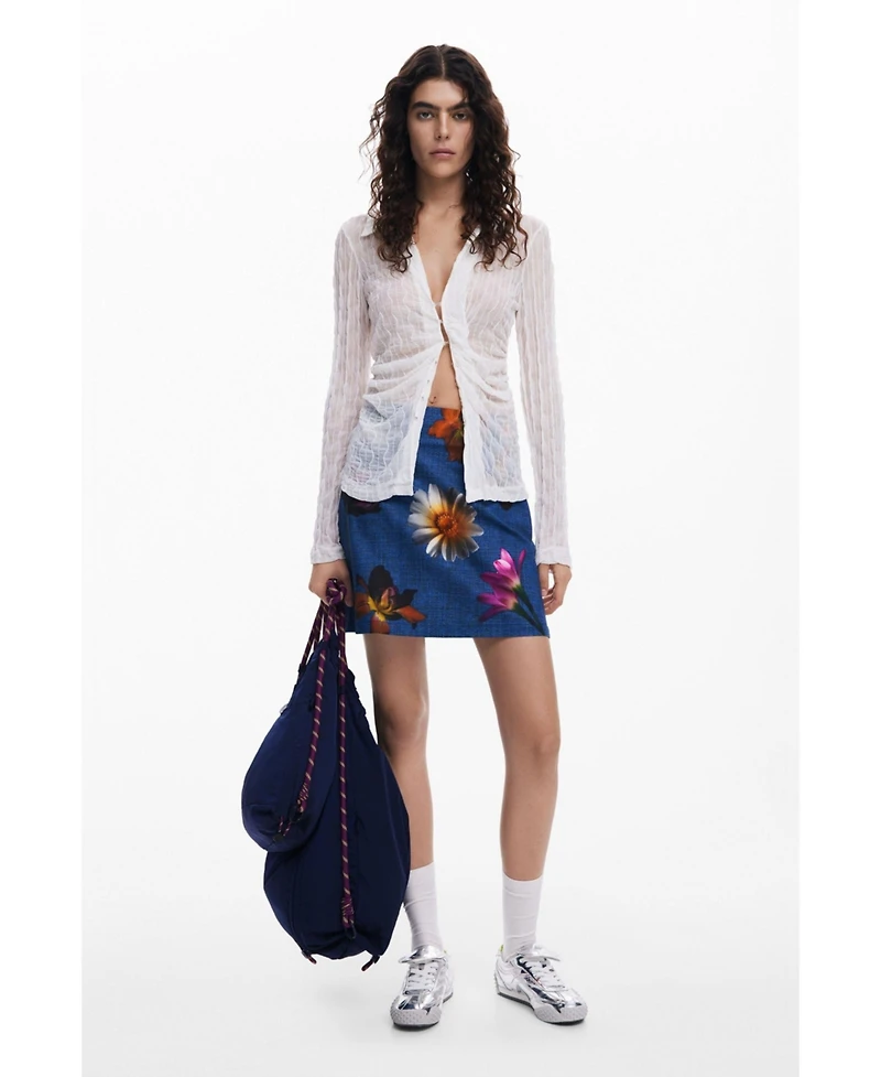 Desigual Women's Fitted floral mini skirt