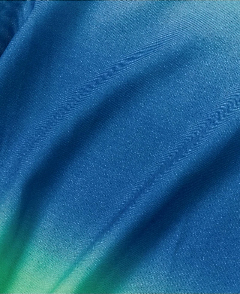 Lands' End Big Boys Husky Chlorine Resistant Long Sleeve Mock Neck Upf 50 Rash Guard