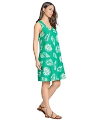 Jones New York Petite Sleeveless Printed V-Neck Dress