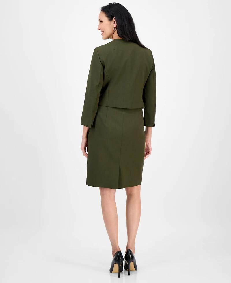 Le Suit Women's Open-Front Collarless Jacket and Sheath Dress , Regular & Petite