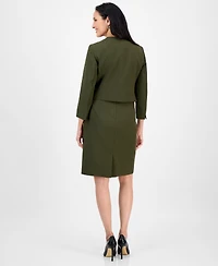 Le Suit Women's Open-Front Collarless Jacket and Sheath Dress , Regular & Petite