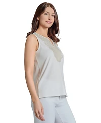 Jones New York Petite Sleeveless Embroidered V-Neck Top