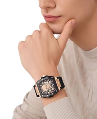 Philipp Plein Men's Automatic The Skeleton 2.0 Black Silicone Strap Watch 44mm