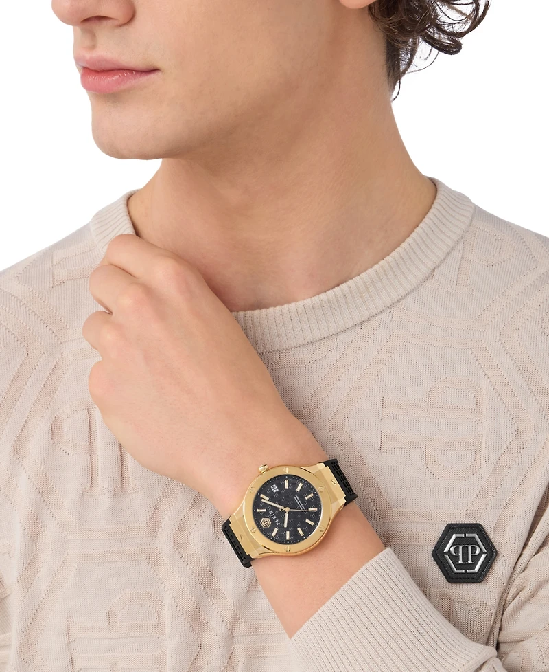 Philipp Plein Men's Underdog Black Silicone Strap Watch 44mm