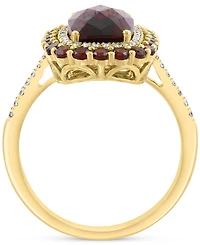 Effy Garnet (4-1/3 ct. t.w.) & Diamond (1/5 ct. t.w.) Halo Ring in 14k Gold