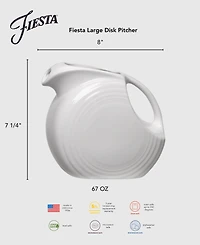 Fiesta Linen Large Disk Pitcher, 67 oz.