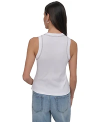 Dkny Jeans Women's Studded Crewneck Tank - Wht