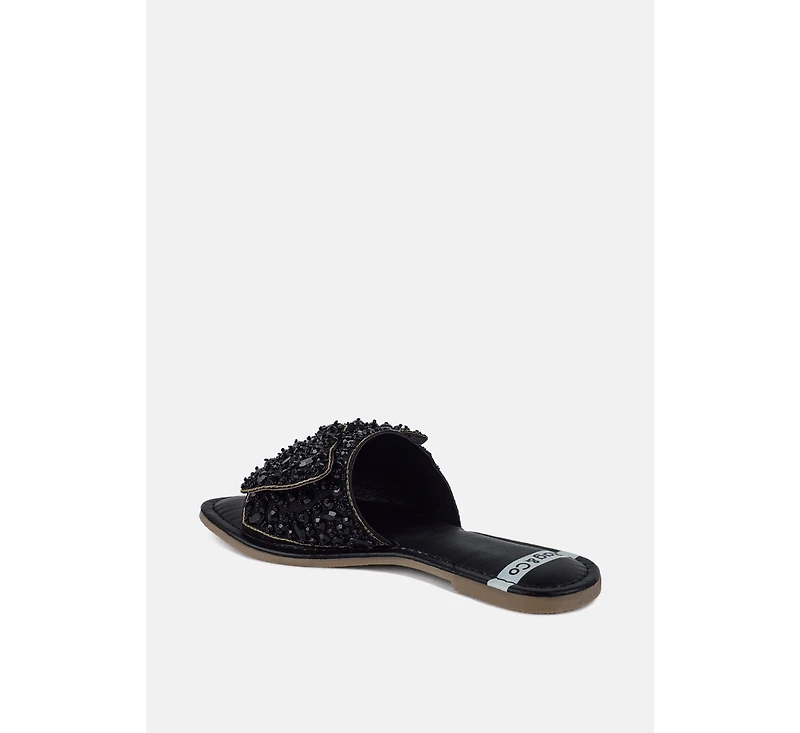 Pipa Big Bow Beaded Flats