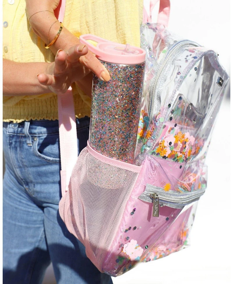 Packed Party Flower Shop Clear Backpack Women's Fashion Book Bag For Ladies at School, Work, Travel