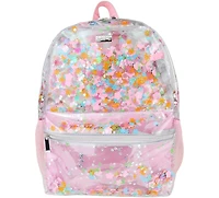 Packed Party Flower Shop Clear Backpack Women's Fashion Book Bag For Ladies at School, Work, Travel