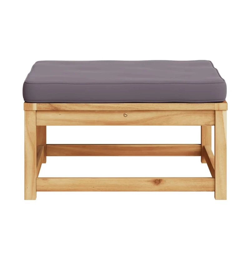 Patio Footstool with Cushions Solid Wood Acacia