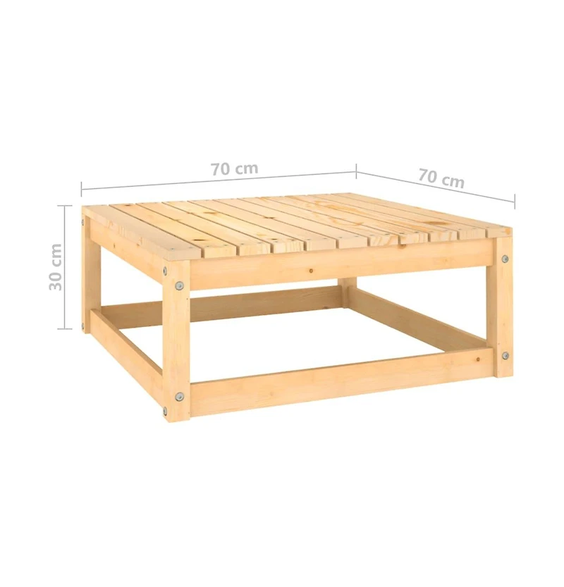 vidaXL Patio Footstool 27.6"x27.6"x11.8" Solid Pinewood