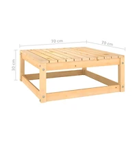 vidaXL Patio Footstool 27.6"x27.6"x11.8" Solid Pinewood