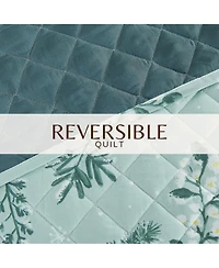 Reversible Microfiber Winter-Printed Quilt Set with Shams