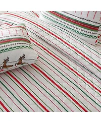 Linery & Co. Holiday Striped Microfiber Quilt Set With Shams
