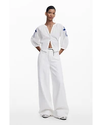 Desigual Women's Wide Leg Basic Jeans