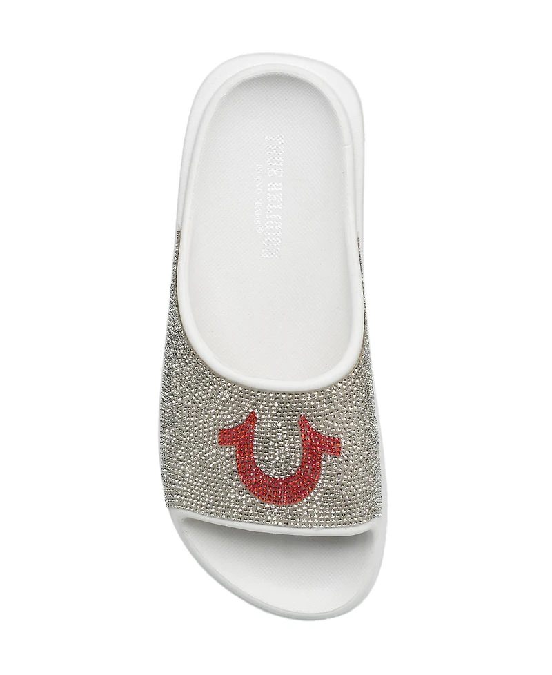 True Religion Ladies Stallion Rhinestone Logo Sandal