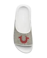 True Religion Ladies Stallion Rhinestone Logo Sandal