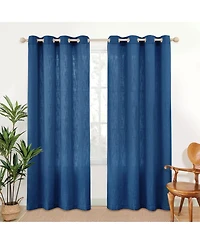 Linen Blend Privacy and Light Filtering Texture Grommet Pair(2 Panels