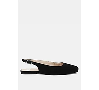 Sozani Genuine Suede Leather Slingback Flats