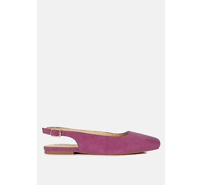 Sozani Genuine Suede Leather Slingback Flats