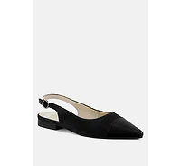 Uwaha Genuine Leather & Real Suede Slingback Flats