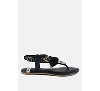 Risha Genuine Leather Tassel Sandals