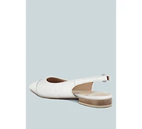 Uwaha Genuine Leather & Real Suede Slingback Flats