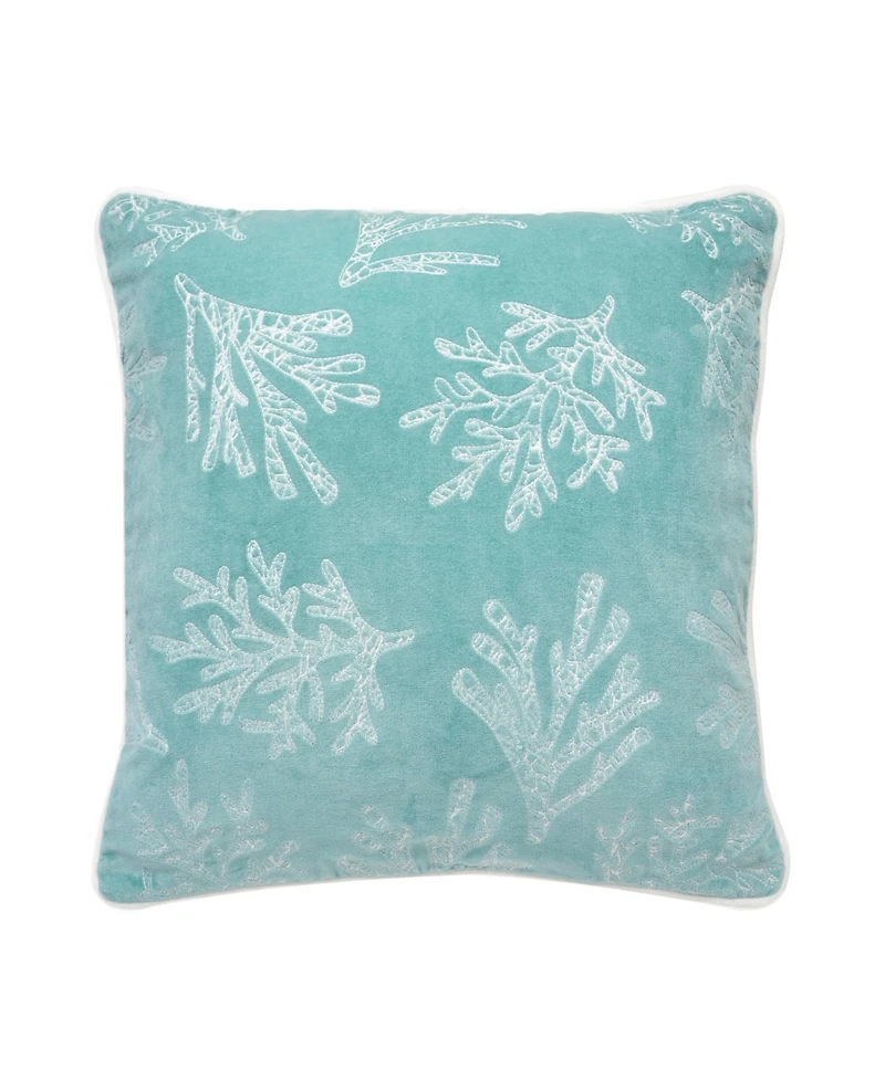 Coral Seaglass Velvet Pillow