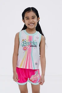 Barbie Toddler Girls Jersey Athletic Tank Top and Shorts Outfit Set