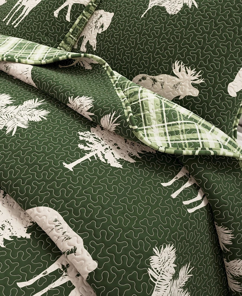 Linery & Co. Deer & Trees Microfiber Quilt Set with Shams